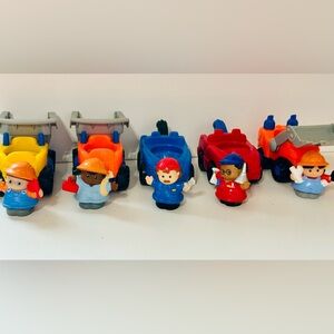 Fisher-Price Little People ~ Construction Crew & Machines Lot Of 5